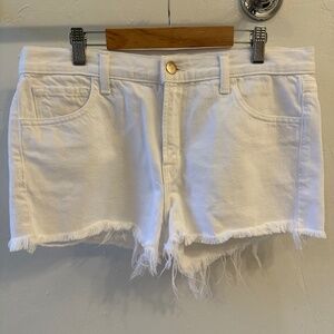 J Brand - Women's Raw Hem White Denim Shorts - Size 27